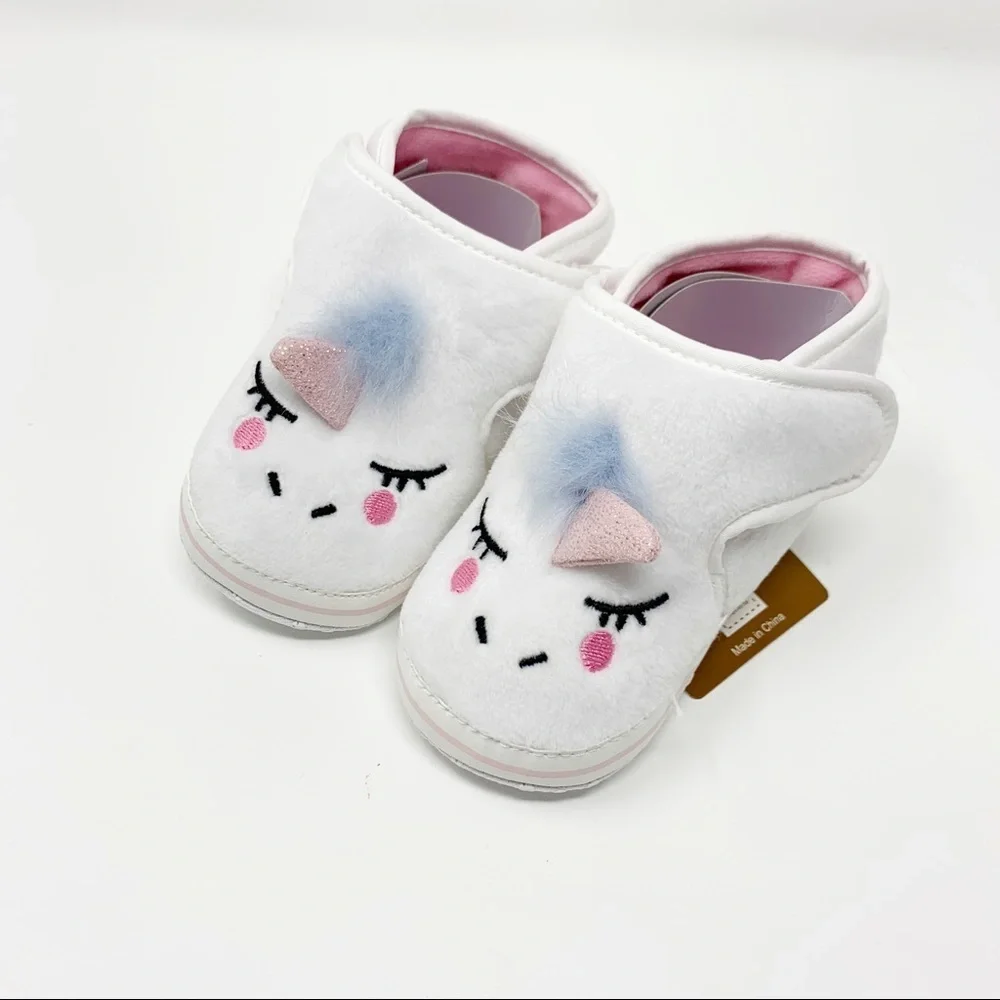 Unicorn Toddler Shoes Pink Glitter Embroidered